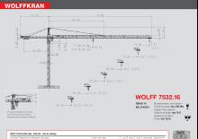 Tower Cranes - Trolley Boom - Top-slewing Wolffkran 7532.16 cross