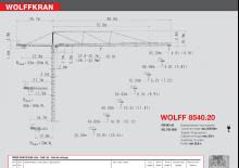 Tower Cranes - Trolley Boom - Top-slewing Wolffkran 8540.20 cross