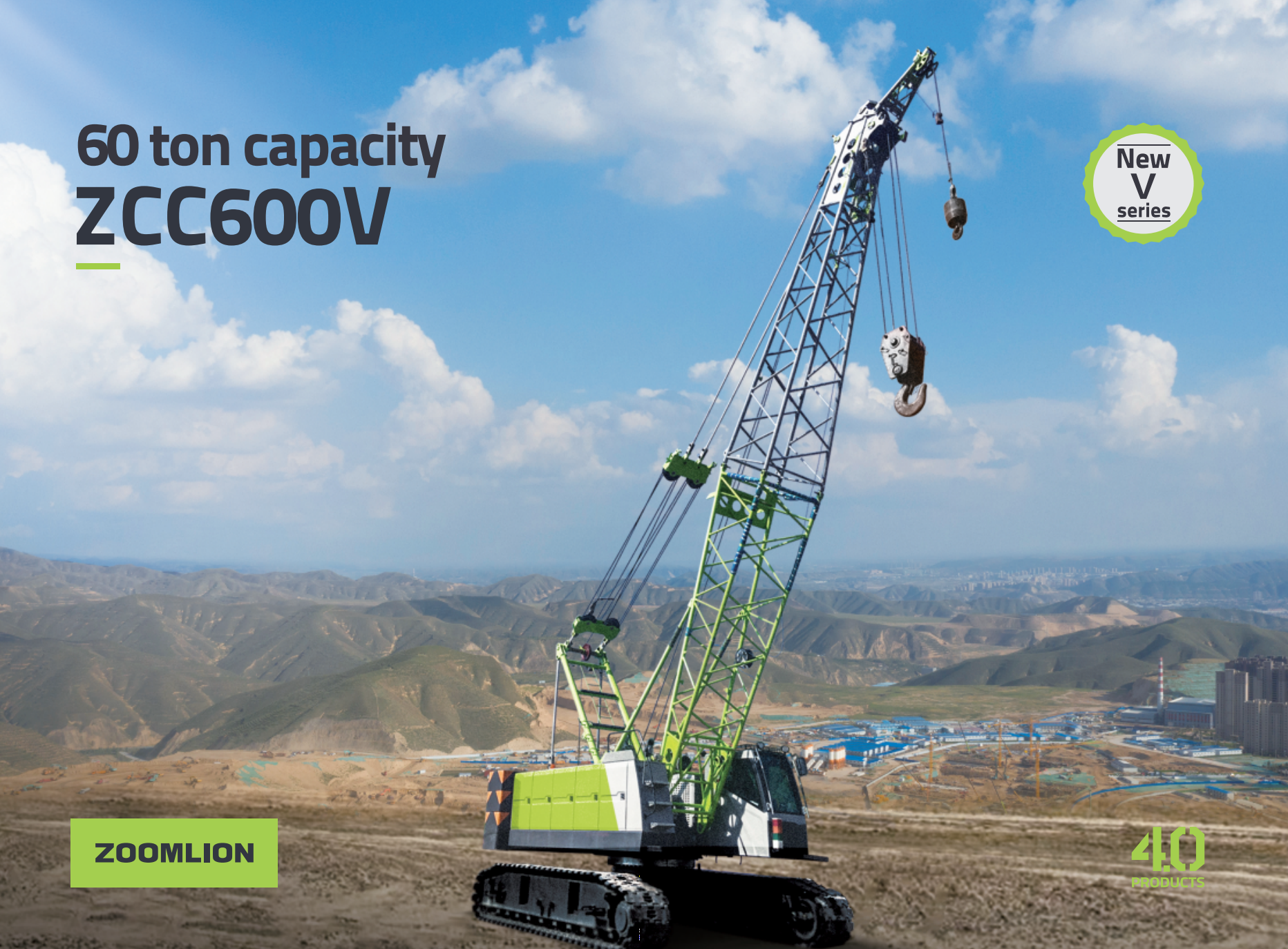 Zoomlion ZCC600V crane - load chart, specs & dimensions (2022