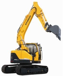 Hyundai R 145 LCR 9 excavator specs & dimensions (2010 - 2013