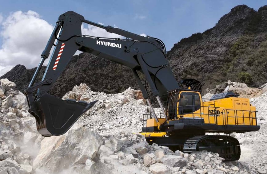 Hyundai R1250-9 excavator specs & dimensions (2019 - 2025