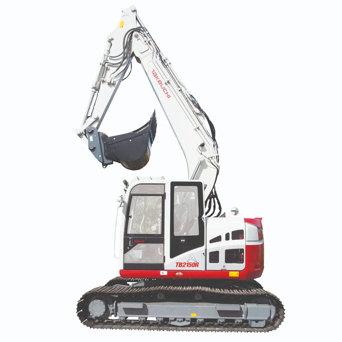 Takeuchi TB 2150 RCV excavator specs & dimensions (2018