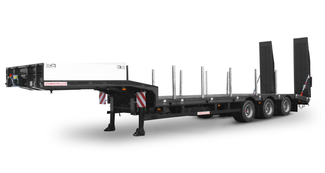 Schwarzmüller 3axle low loader semitrailer with offset platform reinforced extendible (2019