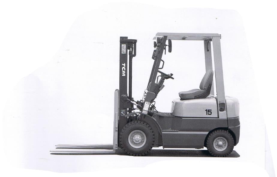 TCM FG 15 N 17 T LPG forklift specs & dimensions (1991