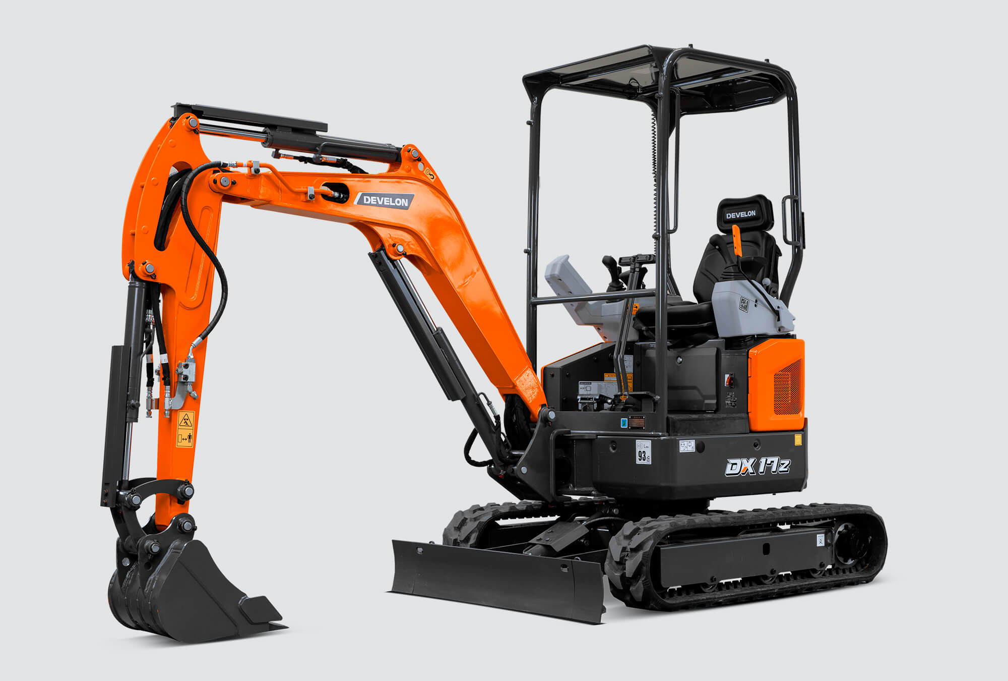 Develon DX17Z-7 excavator specs & dimensions (2024 - 2025