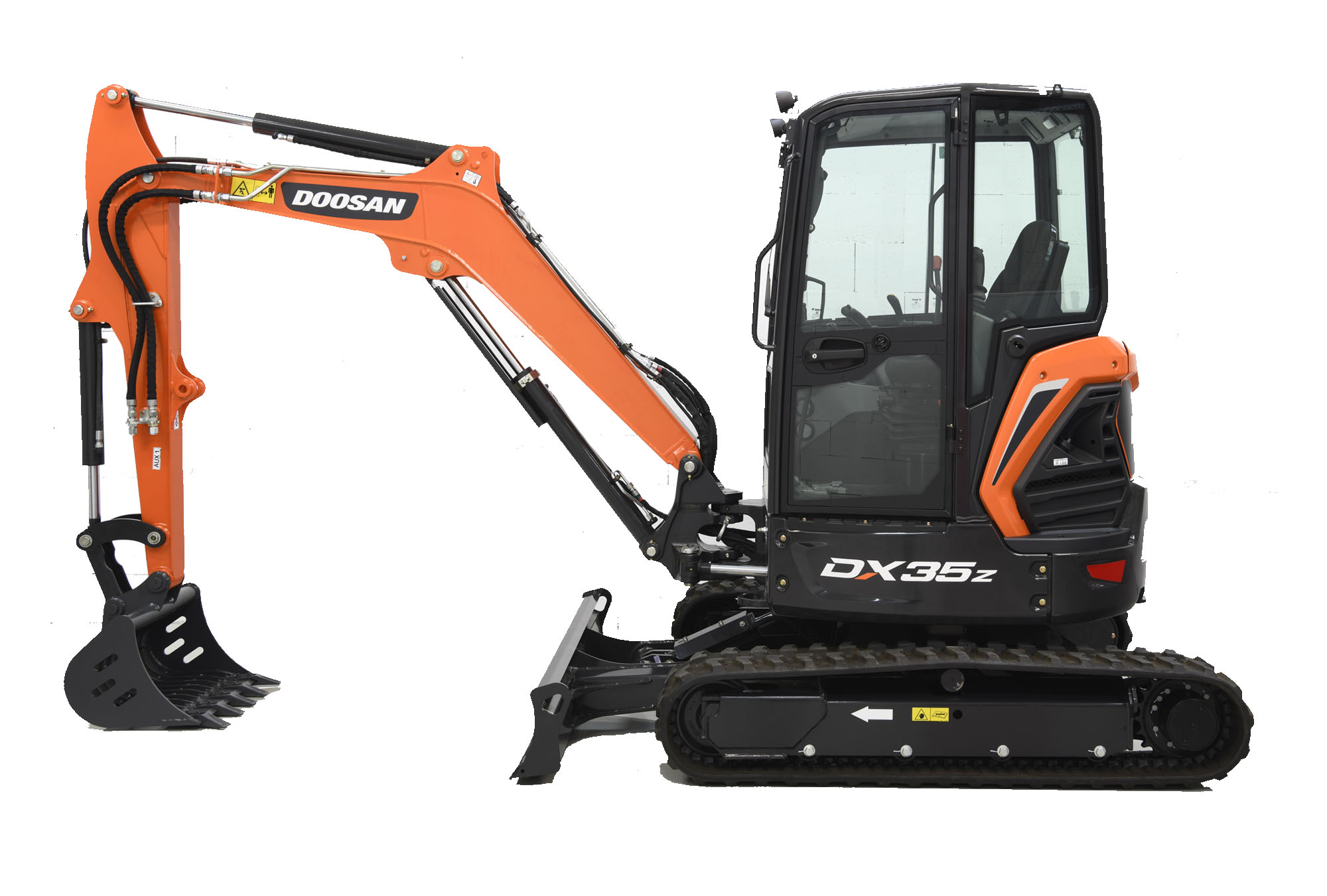 Develon DX35Z-7 excavator specs & dimensions (2021 - 2023