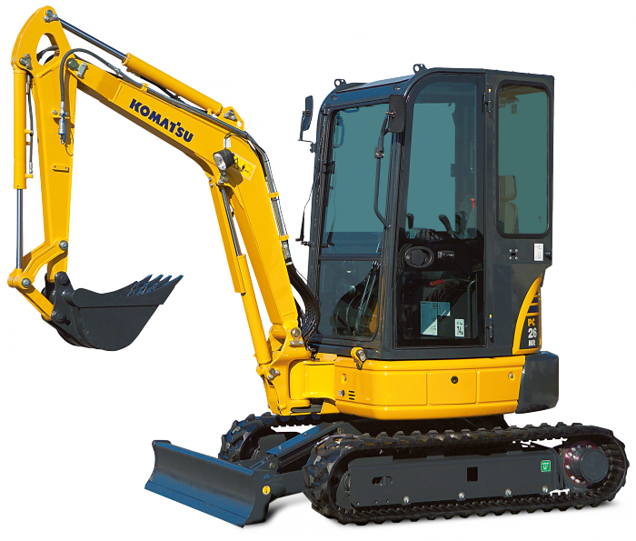 Komatsu PC26MR-3 excavator specs & dimensions (2008 - 2021