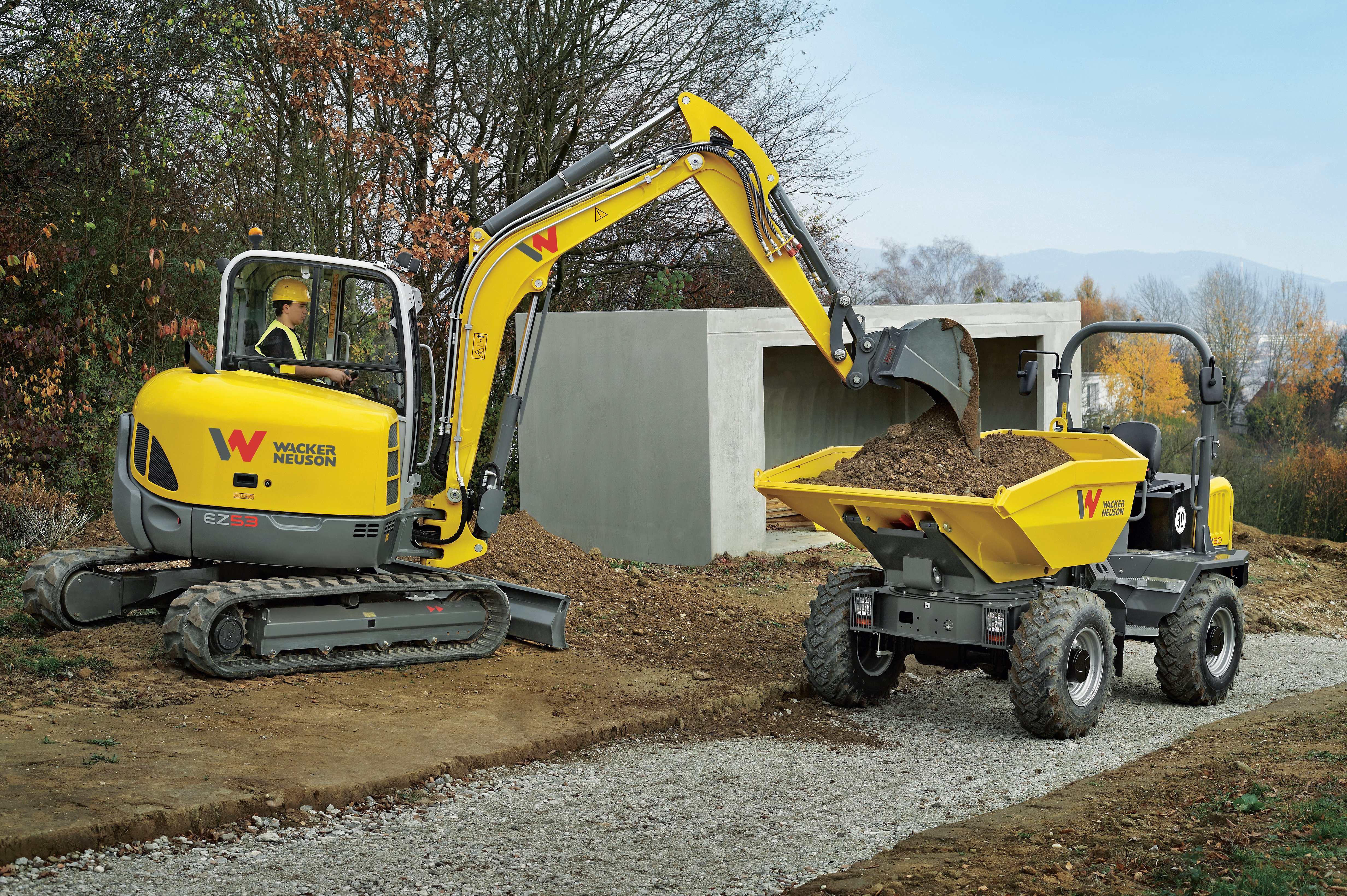 Wacker Neuson EZ53 excavator specs & dimensions (2016 - 2019